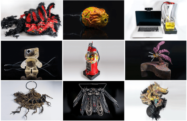 Nine critical designs, part of a collection entitled "persuasive anxiety."